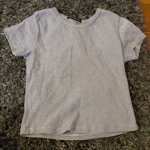 Blue and white striped brandy Melville T-shirt